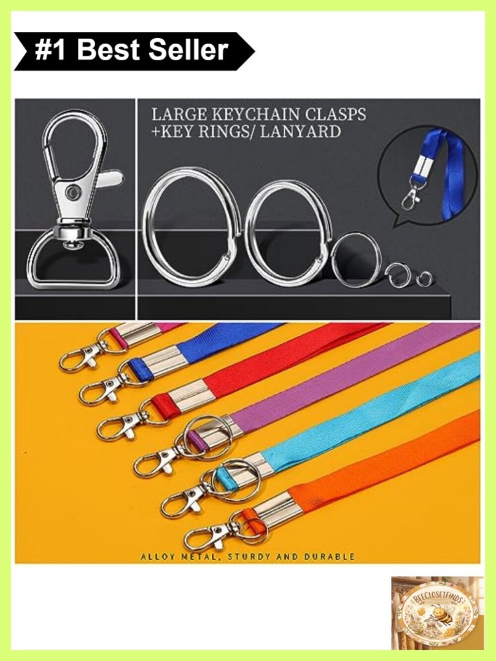 265PCS Keychain Making Kit Swivel Clips Key Rings Jump Rings Alloy Jewelry - Picture 3 of 6